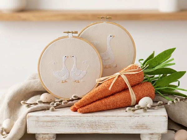 Gans Gänse Liebe - Kreuzstich Stickdatei